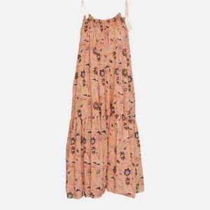 Ulla Johnson Floral Peach Maxi Dress, Sz small